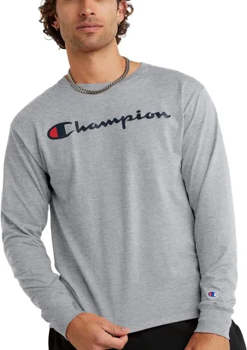 Champion Camiseta para hombre, camiseta clásica de manga larga, cómoda, suave para hombre (regular o grande y alto)