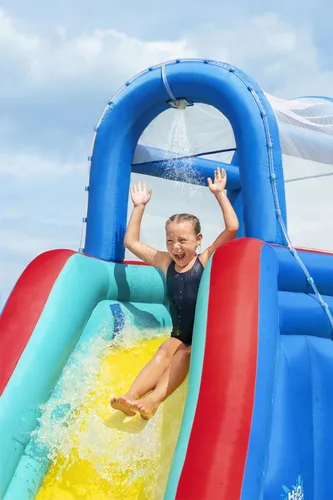 Miniatura 6 de Bestway H2OGO! Parque acuático Waterfall Waves Mega Tobogán inflable y piscina para hasta 6 niños