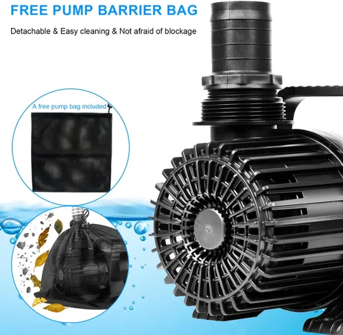 Miniatura 3 de OYO WATER Gran 8300gph-520W 32.8FT Pond Waterfall y Kio Fish Fountain-s y bomba de jardín sumergible IPX8: cable largo de 32.8 pies más inteligentes