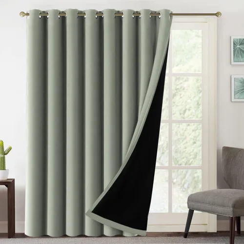 Miniatura 14 de MeilleMaison Paneles de cortina 100 % opacas para ventana de dormitorio, bloqueo de luz completa, de 84 pulgadas de largo, con aislamiento térmico
