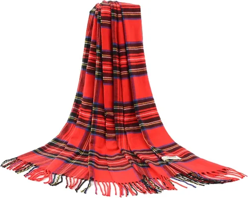 Miniatura 6 de Gilbins - Bufanda de invierno grande, cálida, de tartán, a cuadros, con sensación de cachemira, manta de 203 cm x 76 cm