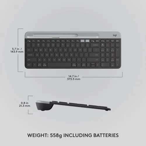 Miniatura 8 de Logitech K585 Teclado inalámbrico delgado multidispositivo, base integrada para dispositivo; para laptop, tableta, escritorio, teléfono inteligente