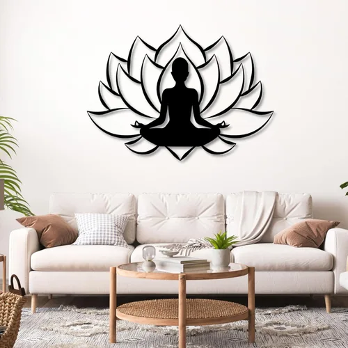 Miniatura 5 de Arte de pared de flor de loto de metal, decoración de pared de metal zen, decoración de pared de flor de loto, decoración de pared de flor de loto