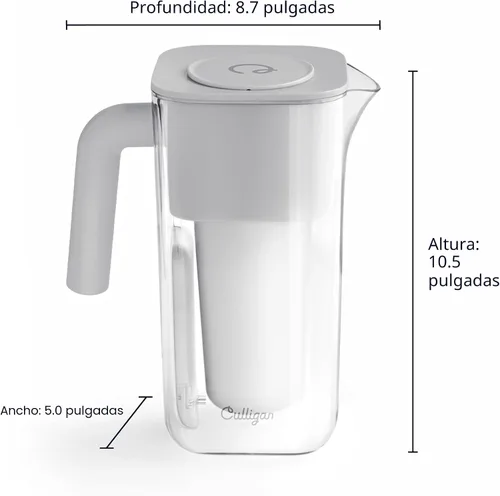 Miniatura 11 de Culligan con tecnología ZeroWater - Jarra con filtro de agua de 8 tazas – Incluye filtro de agua avanzado de 5 etapas, certificado IAPMO