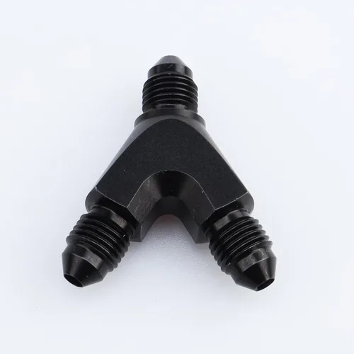 Miniatura 4 de AC PERFORMANCE Adaptador de montaje en Y de aluminio -3AN a -3AN anodizado negro 3AN x 3AN x 3AN 3/8-24 rosca Y bloque divisor macho Flare