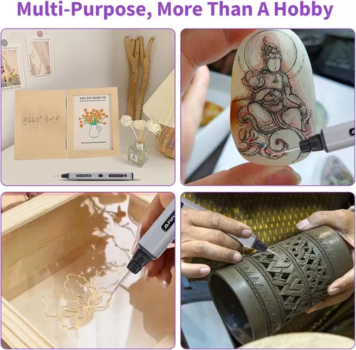 Miniatura 6 de Mini bolígrafo de grabado: herramienta portátil inalámbrica definitiva para artistas y aficionados al bricolaje, graba más de 50 superficies, apto