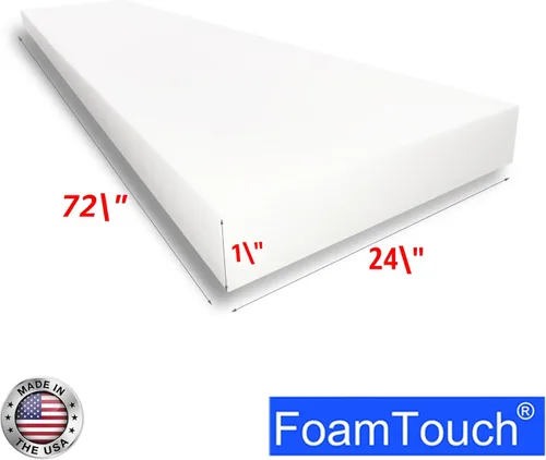 Miniatura 2 de FoamTouch Espuma de tapicería de alta densidad (1 x 24 x 72 pulgadas), densidad de 1.79 libras - 45 libras ILD, fabricado en Estados Unidos, ideal