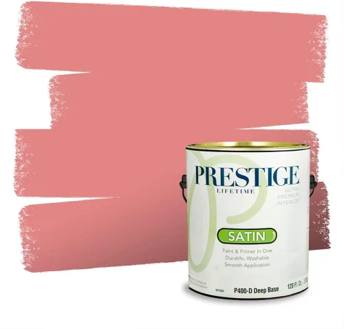 Miniatura 373 de Prestige Paints Pintura exterior e imprimación en uno, 1 galón, plano, coincidencia comparable de Valspar* Amber Rose*