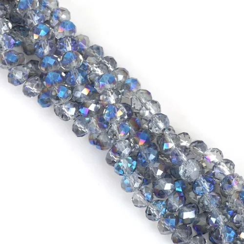 Miniatura 3 de 620 piezas de cuentas de cristal facetado Briolette, cuentas de rondelle azules facetas de 4 mm, 5 hebras, tamaño de agujero 1 mm, ideal para hacer