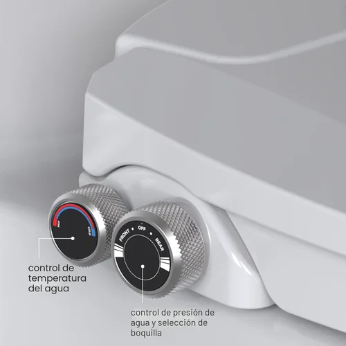 Miniatura 6 de Brondell Swash - Asiento de inodoro con bidé, no eléctrico, doble temperatura, se adapta a inodoros redondos, color blanco, sistema de boquilla