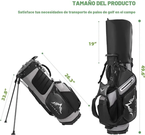 Miniatura 7 de UNIHIMAl Bolsa de golf de 14 vías, bolsa de golf de piel sintética para hombres y mujeres con parte superior de felpa, 10 bolsillos