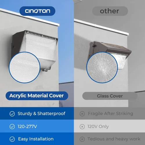 Miniatura 7 de CINOTON Paquete de luz LED conmutable de pared de 120 W/100 W/60 W con sensor de atardecer a amanecer, 3CCT 5000K/4000K/3000K, [100-277V] IP65