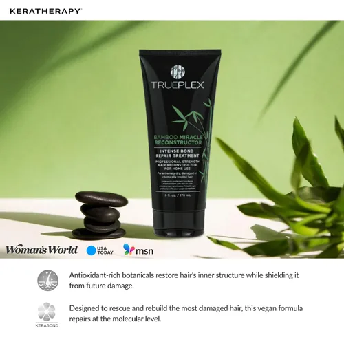 Miniatura 7 de KERATHERAPY Bamboo Miracle Reconstructor Bond Repair Tratamiento, 6 onzas, 6.0 fl oz – Protección térmica vegana y fortalecedor del cabello