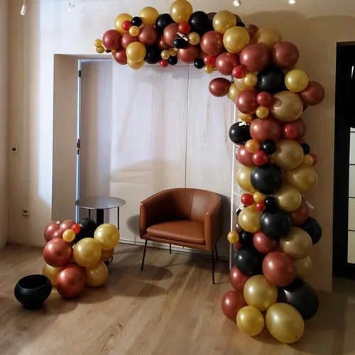 Miniatura 7 de Globos Rojos Negros Amarillos, 60pcs Globos Negros Borgoña Dorados, Globos Amarillos Granate Globos Rojos Negros Dorados con Confeti Para Cumpleaños