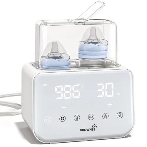 Miniatura 10 de Calentador de biberones para bebé, Grownsy 8 en 1 calentador de leche rápido con temporizador para leche materna o fórmula, se ajusta a 2 biberones