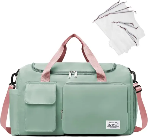 NPBAG Bolsa de viaje para mujer, bolsa de mano grande expandible para fin de semana, bolsa de entrenamiento de gimnasio, bolsa de noche, bolsa de