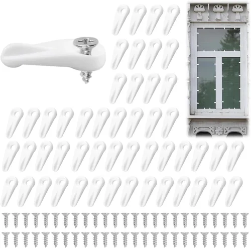 Miniatura 7 de Morobor Kit de 50 clips de retención de vidrio, clips de retención de panel de vidrio de 0.157 pulgadas, clips de retención de plástico para puerta