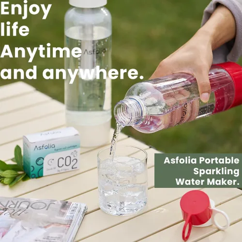 Miniatura 2 de Máquina portátil de agua con gas, fabricante de refrescos de viaje para el hogar y al aire libre, botella de carbonatación de 1 litro, 10 cilindros