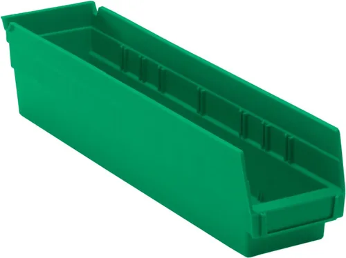 Miniatura 5 de Quantum Storage QSB103 - Contenedores de plástico anidables resistentes para farmacia, hospital y almacén, labio colgante y 7 ranuras divisoras, Azul