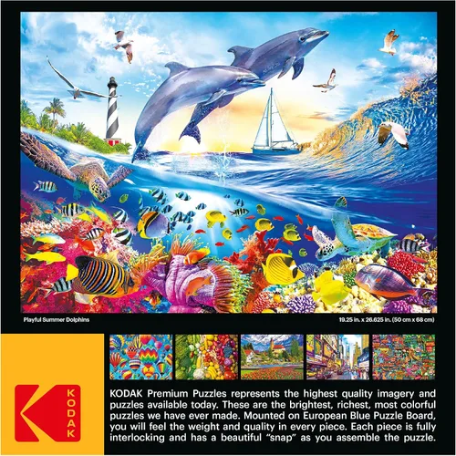 Miniatura 5 de RoseArt - Kodak Premium - Playful Summer Dolphins - Rompecabezas de 1000 piezas para adultos