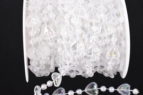 Miniatura 11 de KAOYOO - Cadena de cuentas de cristal transparente de 10 m para bricolaje, decoración de boda y fiesta (colorida)