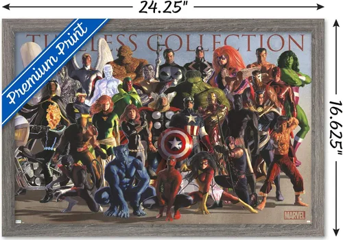 Miniatura 3 de Marvel Comics Group - Póster de pared, 22.4 pulgadas de largo x 14.7 W, versión enmarcada de madera de granero