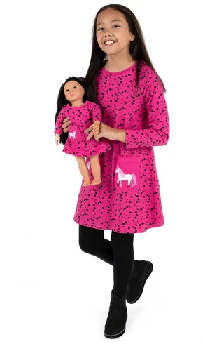 Miniatura 52 de Leveret - Conjunto de vestidos a juego para niña y para muñeca, 100% algodón, gran variedad de estilos, (tallas de 2 a 14 años)