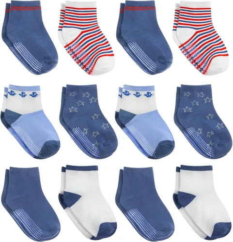 Miniatura 14 de Debra Weitzner Toddler Socks With Grips - 12 Pairs Crew Cotton Grip Socks for Baby Boys Girls Infant's and Kids 6-M - 7 years