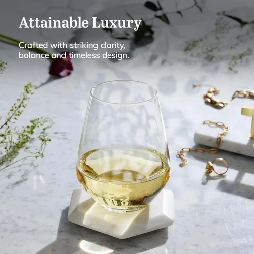 Miniatura 4 de Libbey Signature Greenwich - Juego de 6 copas de vino sin tallo, modernas copas de vino para vino tinto y blanco, juego de copas de vino sin tallo