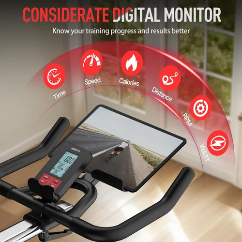 Miniatura 7 de JOROTO Exercise Bike, Magnetic Stationary Bikes for Home with 40LBS Flywheel, App Supported Indoor Bike with 350LBS Weight Capacity, Low