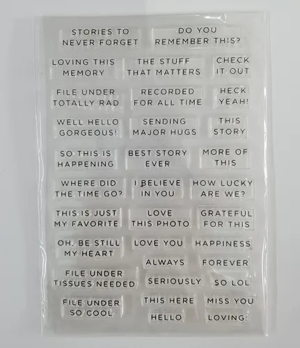 NZJ Just for You Love You Miss You Happy Anniversaryn Thank You Tarjetas de sello transparentes para carpeta de relieve, manualidades, álbum de
