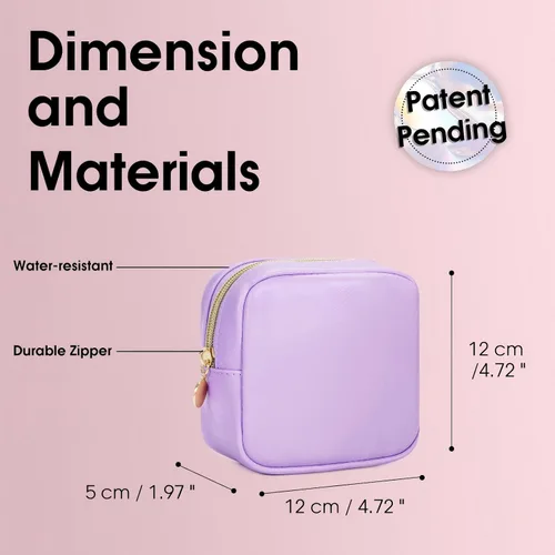 Miniatura 3 de Wandering Nature Pequeña bolsa de maquillaje para bolso, bolsa de cosméticos con cremallera para mujer, bolsa de viaje de cuero vegano ecológico