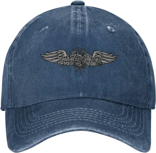 Miniatura 2 de Cowboy Hat Trendy Hats for Man and Women Djustable Four Season Outdoor Baseball Cap of Hell Skull with Angel Navy Blue