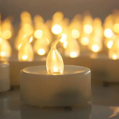 Miniatura 8 de CANDLE CHOICE Velas de té sin llama que funcionan con pilas, velas LED parpadeantes brillantes para centros de mesa de boda, Halloween, Acción