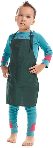 Miniatura 6 de Niños Art Smock Niños Pintura Babero Delantal Kit Artesanía 2 Bolsillos Espaciosos Rojo