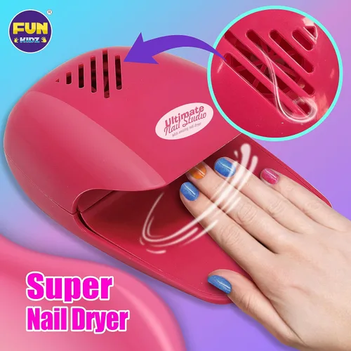 Miniatura 8 de FunKidz - Kit de arte de uñas para niñas, tamaño 17.91 pulgadas de ancho x 12.4 pulgadas de largo con esmalte de uñas pelable, secador de uñas