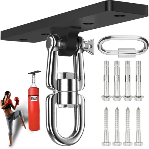 Punching Bag Hanger, 900 LBS Heavy Bag Wall Mount & Ceiling Hanger with 360° Swivel, Thick Steel Boxing Mount for MMA, Muay Thai & Home Gym