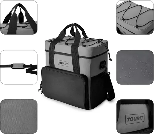 Miniatura 4 de TOURIT Bolsa de enfriador suave pequeña aislada, bolsa de enfriador de almuerzo de 24/35/46 latas, caja de hielo, enfriadores portátiles y a prueba