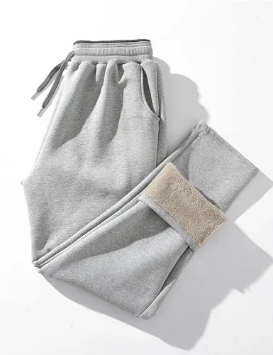 Miniatura 3 de HeSaYep Pantalones deportivos de forro polar para hombre, con forro de sherpa, pantalones cálidos de invierno, pantalones deportivos con bolsillos
