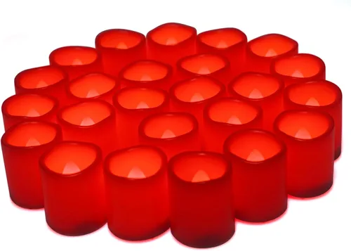Miniatura 10 de CANDLE CHOICE Velas votivas sin llama que funcionan con pilas, luces LED eléctricas parpadeantes de plástico blanco falsas, velas de té altas a