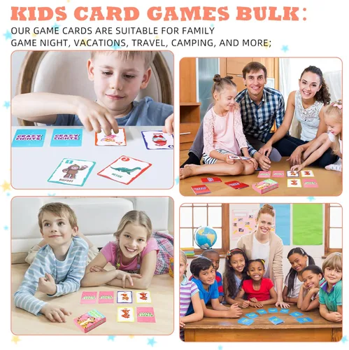 Miniatura 5 de Zubebe Paquete de 7 juegos de cartas para niños, regalos clásicos a granel, juego de cartas para niños, incluye Go Fish, Old Maid, Crazy Eights