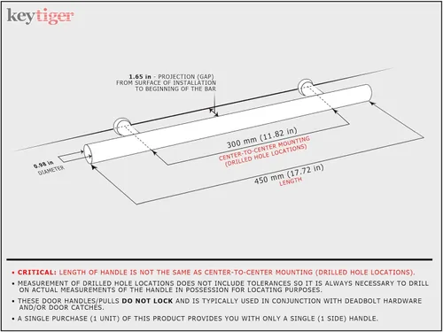 Miniatura 2 de Manija de puerta delantera moderna de acero inoxidable de 18 pulgadas, acabado pulido con espejo cromado, manija contemporánea de puerta de granero