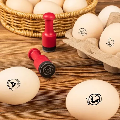 Miniatura 9 de Sellos de huevos para huevos frescos, sello personalizado con diseños, logotipo personalizado, sellos de animales, sello personalizado duradero