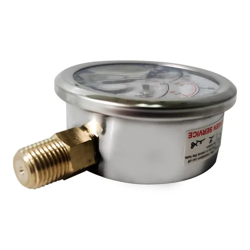 Miniatura 2 de HFS (R) -30inHg-0-150psi Manómetro de vacío relleno de líquido de glicerina, tamaño de dial de 2.5", montaje inferior NPT de 1/4", caja de acero