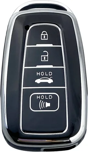 Funda para Llavero Compatible con Toyota 2019-2023 Camry RAV4 Highlander Corolla 4Runner Avalon C-HR Prius (Negro-Set Único)