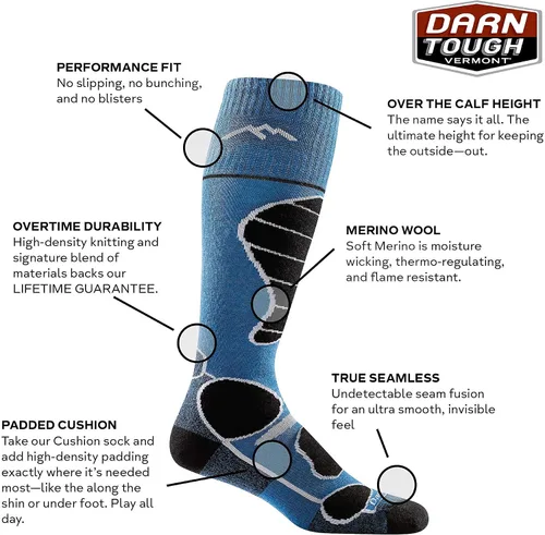 Miniatura 3 de Darn Tough (Style 1811 Function 5 - Calcetines de nieve para hombre, color negro, talla L)