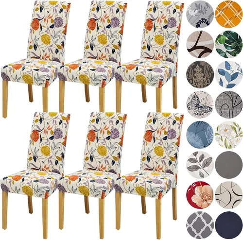 Miniatura 54 de HZDHCLH Juego de 6 fundas grises para sillas Parsons de elastano para comedor, fundas elásticas de elastano para sillas Parsons, fundas de asiento