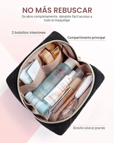 Miniatura 3 de BAGSMART Pequeña bolsa de maquillaje, bolsa de cosméticos de viaje, bolsa de maquillaje pequeña con cremallera, bolsa de aseo resistente al agua
