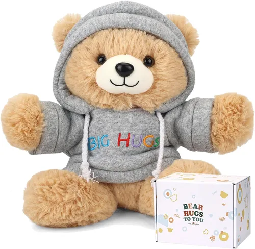 Osacoe Oso de peluche Big Hugs con caja de regalo, sudadera extraíble para mayor comodidad y amor, para niños, mujeres y hombres en momentos