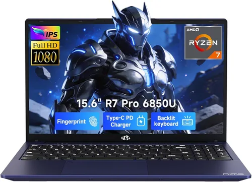 Miniatura 16 de NIMO Portátil ligero para juegos de 15.6", 8 núcleos AMD Ryzen 7 Pro 6850U 32GB RAM 1TB SSD (Beat i7-1360P hasta 4.7GHz) Radeon 680M 100W Fast PD